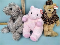 3 TY plush animals - not new, with tags