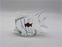 Blown Art Glass Fish Paperweight