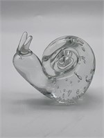 Fine Crystal Bubble Snail Paperweight