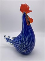 Murano Tall Art Glass Rooster Figurine