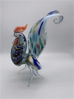 Murano Art Glass Rooster Tall Figurine