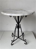 Marble & Iron Occasional Vintage Table