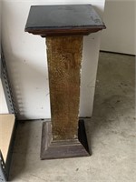 Tall Wooden Black Marble Top Plant Stand