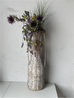 Country French Tall Wicker Flower Arrangement