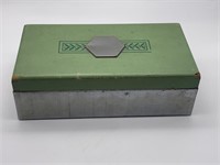Vtg Mid Century Green & Silver Box