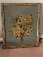 Vintage Framed Floral Wall Art