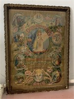 Antique The Lords Prayer Framed Art
