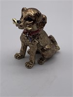 Tiny Jeweled Puppy Dog Pill Box