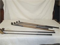 4 Right Handed WOOD SHAFT Clubs & Lot