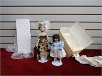 (2)New Porcelain dolls w/stands.