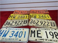 (8)Illinois automotive License Plates.
