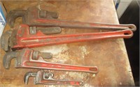 4 Ridgid Pipe Wrenches