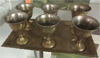Brass Cups & Tray