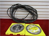 (2)saw blades and extension cord.