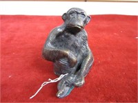 Small Cast metal Monkey/chimp. 4" tall.