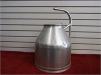 Stainless steel milk bucket w/handle.