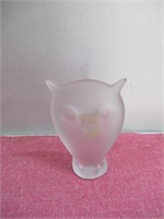 Viking Glass Paper weight NOt sure owl/Cat