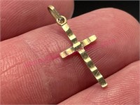 Small 14k gold cross pendant