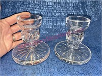 Pair Waterford Crystal candle holders