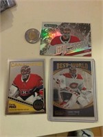 3 cartes hockey spéciales de Carey price avec les