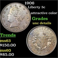 1906 Liberty 5c Grades Unc Details