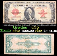1923 $1 Large Size Red Seal Legal Tender United St