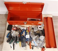 A Metal Tool Box and Tools