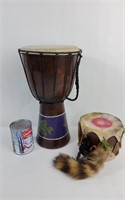 Tam-tam djembe et bongo en bois