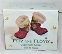 Fitz & Floyd Santa Boot Salt & Pepper Shakers