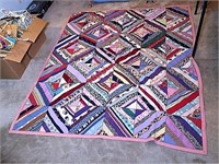 Hand Stitched Quilt in Diagonal Pattern