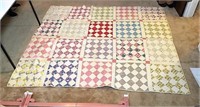 Hand Stitched Quilt in Diagonal Blocks