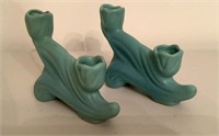 Pair of Artus Van Briggle Candle Holders