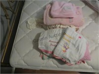ASSORTED PINK BABY BLANKETS AND EMBROIDERED