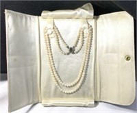 Elegent Pearl Necklace w Sterling Clasp