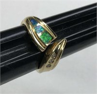 14 kt gold Blue Opal Ring