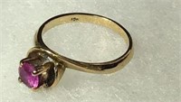 10k Pink Sapphire Ring