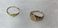 Early Insignia Gold rings (2) 14 kt