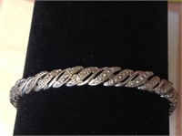 Sterling Silver Diamond Cut Tennis Bracelet