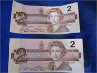 2 - 1986 CDN $2 BILLS