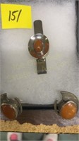 Cuff Links & Tie Clip Marked .925 Mexico