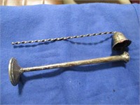 STERLING CANDLE SNUFFER & CANDLE STICK