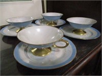 4 - FRENCH CHINA CUPS/SAUCERS