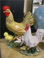 2 CHICKEN FIGURES - SM ONE IS CHIPPED