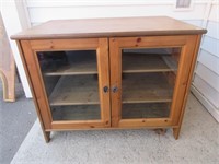 2 DOOR GLASS FRONT CABINET 37.5X24.5X29 INCHES