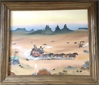 Original Western Stagecoach Bandits Art
