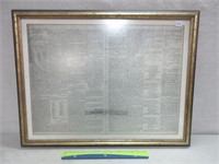 FRAMED PAGE FROM THE LONDON GAZETTE 1805