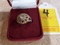 S.S. Ladies Ring w/Clear Faceted Stone