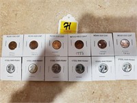 Display of Indian Head Cents & Steel War Pennies