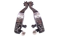 Personalized Silver Overlay SB Star Spur Pair