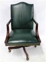 Leather office chair by Hickory w/ nail head trim